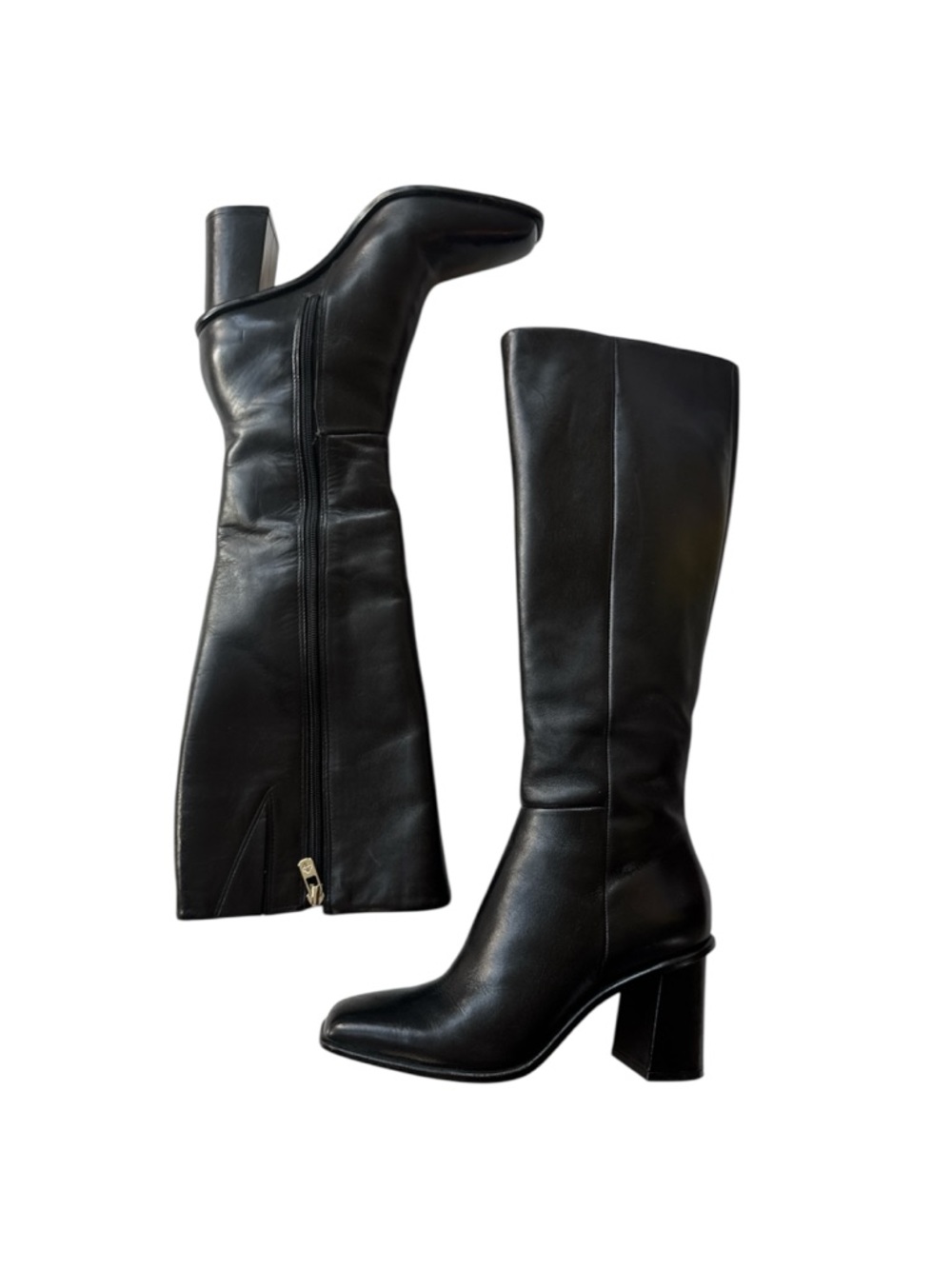 Antonio Melani Valerie leather tall shaft dress boots Black leather Size 6.5